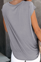 Solid Ripped O Neck T-Shirts Sai Feel